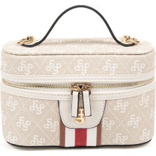 Silver Polo  Kadın Çapraz Çanta 1195-47045 Sılver Polo Çapraz Bayan Çantası M178 Taş-Mat Kemik  (Mpm)