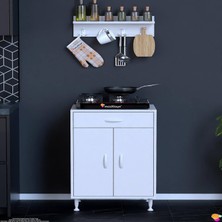 Modilayn DOQU (M) Set Ocak Altı Dolap 60x88x56 cm. Çekmeceli, kapaklı, tüp bölmeli ve baharat raflı