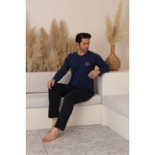 Erkek Pamuklu Baskılı Alt Üst Pijama Takımı