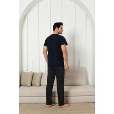 Erkek Ekoseli Cepli Uzun Kollu Pijama Takımı