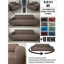 %100 Pamuk Fransız Kumaş 3+3+1+1 Komple Giydirme Kanepe&çekyat, Bohem, Porto, Vb Model Koltuk Kılıfı