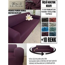 %100 Pamuk Fransız Kumaş 3 Lü Komple Giydirme Kanepe & Çekyat, Bohem, Porto, Vb. Model Koltuk Kılıfı