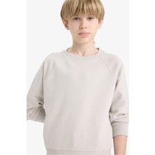 DeFacto Bisiklet Yaka Basic Düz Okul Sweatshirt Erkek Çocuk E8415A825AU