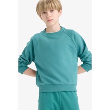 DeFacto Bisiklet Yaka Basic Düz Okul Sweatshirt Erkek Çocuk E8415A825AU