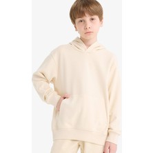DeFacto Basic Düz Kapüşonlu Okul Sweatshirt Erkek Çocuk E9558A825AU