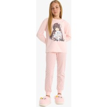 DeFacto %100 Pamuklu Anime Baskılı Beli Lastikli Pijama Takımı Kız Çocuk F6169A825AU