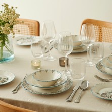 Bella Maison Vintage Porselen 24 Parça 6 Kişilik Yemek Takımı Mavi