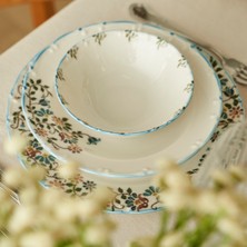 Bella Maison Vintage Porselen 24 Parça 6 Kişilik Yemek Takımı Mavi