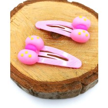 Monalisa Home Pembe Renk Elma Figürlü Çıt Çıt Çocuk Tokası