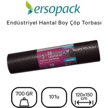 Ersopack Hantal Boy 120x150 cm Çöp Poşeti 10x2 20 Adet Siyah