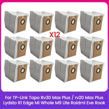 Tp-Link Tapo RV30 Max Plus Vakum Parçaları Için Toz Torbası 12 Adet (Yurt Dışından)