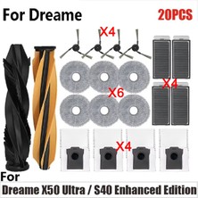 Oasis Oasis Dreame X50 Ultra / S40 Geliştirilmiş Baskı Vakum Parçaları Ana Roller Yan Fırça Hepa Filtre Mop Bez Toz Çantası (Yurt Dışından)
