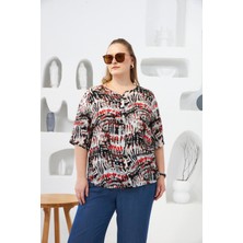 Batik Desenli Büyük Beden Bluz