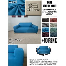 %100 Pamuk Fransız Kumaş Çift Kişilik Komple Giydirme 2'li Kanepe, Bohem, Vb Model Koltuk Kılıfı