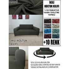 %100 Pamuk Fransız Kumaş Çift Kişilik Komple Giydirme 2'li Kanepe, Bohem, Vb Model Koltuk Kılıfı
