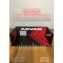 1/64 Ölçek Diaroma Araç Sergileme Garajı - Advan - 5 Araçlık