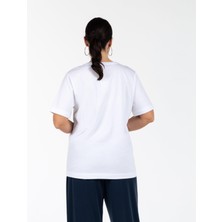 Julıan V Yaka %100 Organik Pamuk Büyük Beden T-Shirt Beyaz