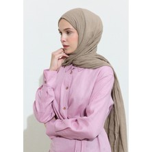 Pamuklu Keten Şal Flat Whıte