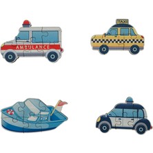 Araçlar Vehicles / 13 Adet Puzzle Yapboz Puzzle / 82 Parça Okul Öncesi Zeka Geliştirici Oyuncak