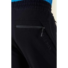 Tommy Life Lacivert Erkek Fermuarlı Üç Cepli Standart Kalıp Klasik Paça Eşofman Alt-84671