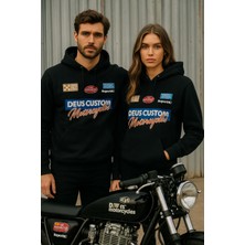 Unisex Ikili Paket Kadın-Erkek Sevgili Kombini - Kapüşonlu Baskı Detaylı Sweatshirt 2'li Paket