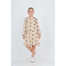 Toontoy Kız Çocuk Puantiye Detaylı Elbise