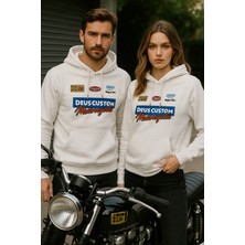 Unisex Ikili Paket Kadın-Erkek Sevgili Kombini - Kapüşonlu Baskı Detaylı Sweatshirt 2'li Paket