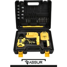 Assur 12V Metal Şanzıman Çift Akülü Bakır Sargı Şarjlı Matkap Akülü Vidalama