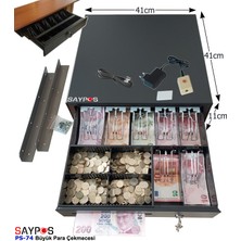 Saypos 7 Banknot Gözlü Kolay Açma Butonlu ve Montaj Askılı (Takım Halinde) Para Çekmecesi 41X41X11CM
