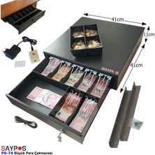 Saypos 7 Banknot Gözlü Kolay Açma Butonlu ve Montaj Askılı (Takım Halinde) Para Çekmecesi 41X41X11CM