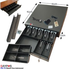 Saypos 7 Banknot Gözlü Kolay Açma Butonlu ve Montaj Askılı (Takım Halinde) Para Çekmecesi 41X41X11CM