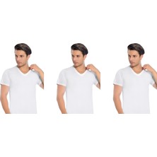 Erkek Modal V Yaka Kısa Kol 3'lü Paket 3043
