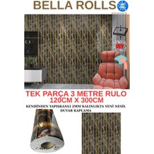 120CMX300CM Tek Parça Yapışkanlı Rulo Gold Mermer Desenli Parlak Duvar Paneli Kağıdı Florya QM0139