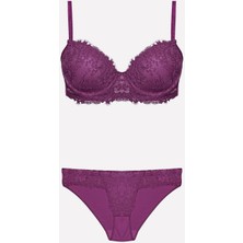 Kadın Bordo Destekli Sütyen Takım 4487