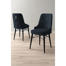 Loft Siyah Mermer 80X132 Açılabilir Mdf Masa Yemek Odası Takımı, Mutfak Takımı 6 Sandalye