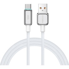 Recci RS42C Lamp Display Serisi Type-C USB 100W Hızlı Şarj Özellikli Data ve Şarj Kablosu 1.5m Gümüş