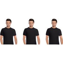 Erkek Modal Sıfır Yaka Kısa Kol T-Shirt 3'lü Paket 3042