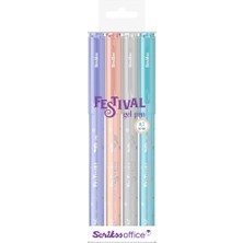 Festival Jel Tükenmez Kalem 0.7 mm Pastel Renkler 4'lü