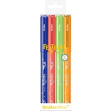 Festival Jel Tükenmez Kalem 0.7 mm Vivid Renkler 4'lü