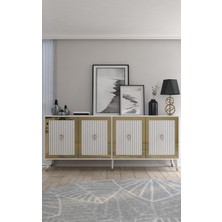 Bennerct (KX180) Konsol Beyaz-Beyaz-Altın