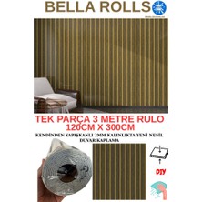 120CMX300CM Tek Parça Yapışkanlı Rulo Gold Çizgili Düz Parlak Duvar Paneli Kağıdı Taksim QM0133