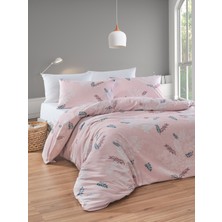 Çift Kişilik Pamuklu Nevresim Takımı 4 Parça – Fiorerose Desen – Pembe / Yumuşak Dokulu