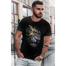 ROCKANDROLL Sarı Gözlü Arslan Kısa Kollu Erkek Tshirt