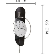 MetaQuartz AksesuarAntrasit-Gümüş Milano Time Modern Dekoratif Metal Camlı Duvar Saati
