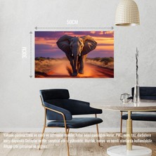 Vahşi Doğada Koşan Fil 01 Çerçevesiz 50X30 cm Pvc Tablo