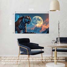 Sinirli Kaplan Sisli Dağda Uhrevi Atmosfer Bilimkurgu Illüstrasyonu 02 Çerçevesiz 50X30 cm Pvc Tablo