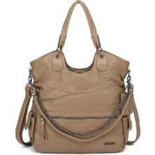 Barcelona Yıkamaderi Kadın Omuz Çantası Bc 1582 - Vizon