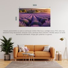 Doğa ve Manzara Yatay Ufka Doğru Uzanan Lavanta Tarlaları 01 Çerçevesiz 90X60CM Pvc Tablo