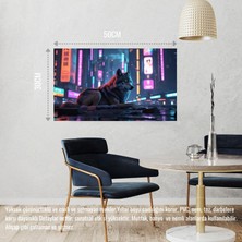 Kurt Siberpunk Dünyasında Huzur Içinde Dinleniyor 02 Çerçevesiz 50X30 cm Pvc Tablo