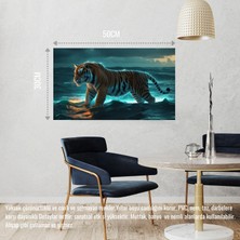 Kaplan Fırtınalı Bir Okyanusta 01  Çerçevesiz 50X30 cm Pvc Tablo